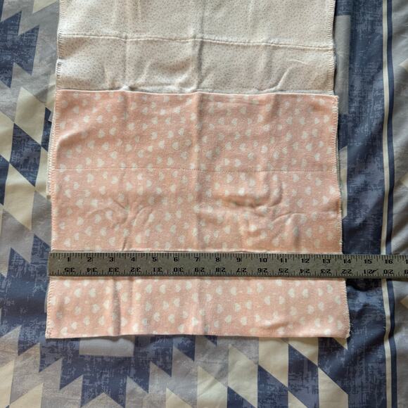 Baby Girl Burp Cloths Lot Pink & Neutral Set of 3 - Picture 4 of 4